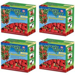 {4-PACK} NEW TOPSY TURVY UPSIDE DOWN DECORATIVE VERTICAL HOME HANGING PLANTERS